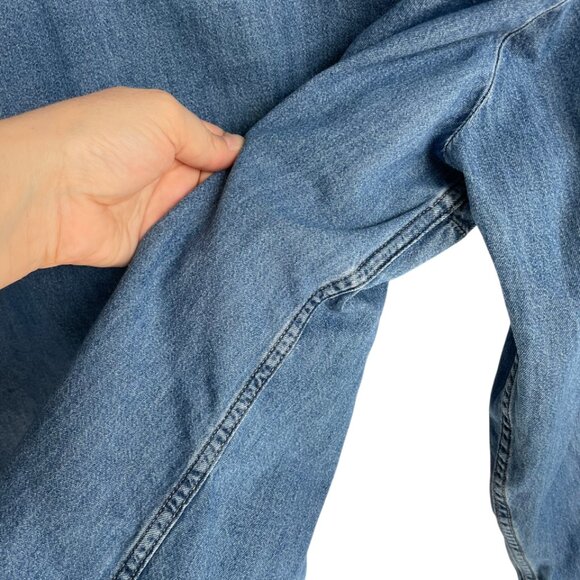 LEVI'S Essential Western Shirt Denim Medium Wash Button Down Women's 2X - Picture 8 of 15